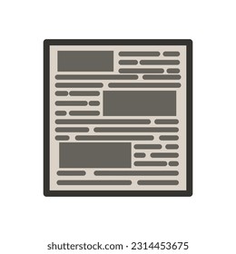 Newspaper cartoon icon. Vector illustration.