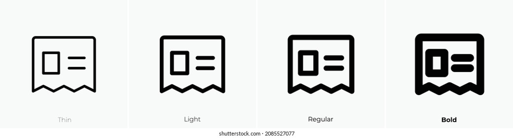 Newspaper Clipping Icon. Thin, Light Regular And Bold Style Design Isolated On White Background