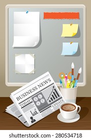 Newspaper Coffee Cup and Stationery