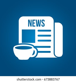 newspaper with coffee icon