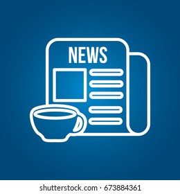 newspaper with coffee icon