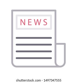 newspaper colour line vector icon