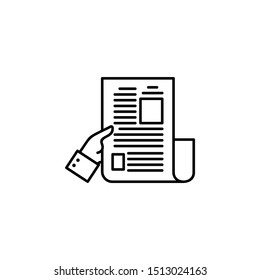 Newspaper, communication icon. Element of communication thin line icon