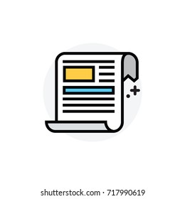 Newspaper concept Isolated Line Vector Illustration editable Icon