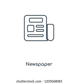 Newspaper concept line icon. Linear Newspaper concept outline symbol design. This simple element illustration can be used for web and mobile UI/UX.