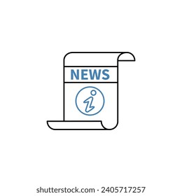 Newspaper concept line icon. Simple element illustration. Newspaper concept outline symbol design.