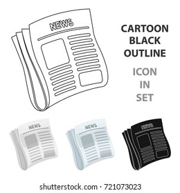 Newspaper, news.Paper, for the cover of a detective who is investigating the case.Detective single icon in cartoon style vector symbol stock illustration.