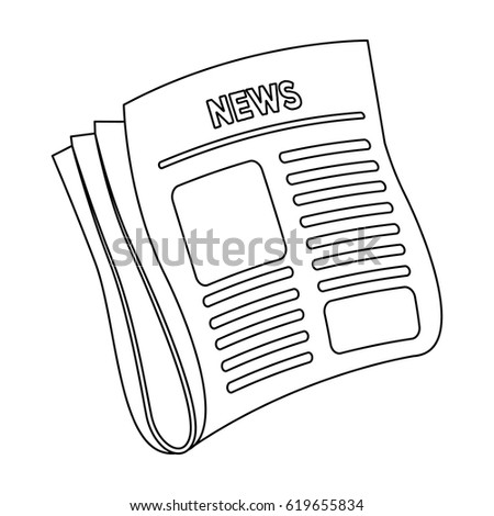 Newspaper, news.Paper, for the cover of a detective who is investigating the case.Detective single icon in outline style vector symbol stock illustration.