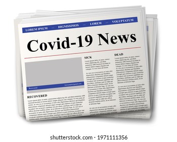 newspaper covid-19 on white background vector realistic