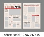 Newspaper and daily newspaper, vintage newspaper layout. 