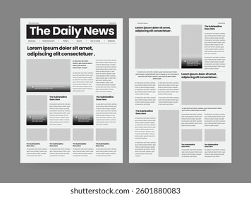 Newspaper Design, The Daily Newspaper Layout Template