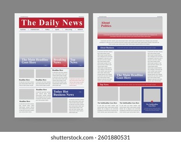 Newspaper Design, The Daily Newspaper, Multipurpose Newspaper Template.