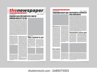 Plantilla de diseño de periódico. diseño de papel diario a4.