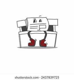 NEWSPAPER DESIGN MASCOT CHARACTER VECTOR