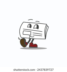 NEWSPAPER DESIGN MASCOT CHARACTER VECTOR