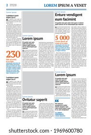 Newspaper design template with blue headline	