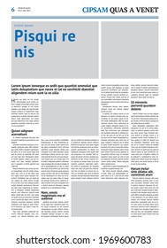 Newspaper design template with blue headline	