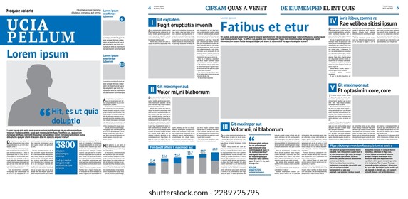 Plantilla de diseño de periódico con titular azul	