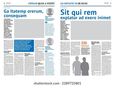 Plantilla de diseño de periódico con titular azul	