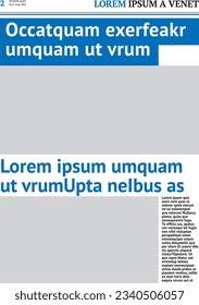 Plantilla de diseño de periódico con titular azul	