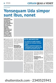 Plantilla de diseño de periódico con titular azul