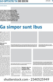 Plantilla de diseño de periódico con titular azul