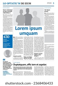 Newspaper design template with blue headline