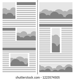 Newspaper design. Template page of the journal