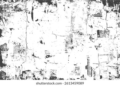 Newspaper distressed overlay texture. Distressed overlay rough textured. Distressed black sketches line texture. Dust overlay textured. Grain noise particles.	