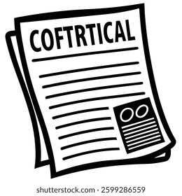 newspaper, document, "COFTRTICAL" headline, minimalist design,