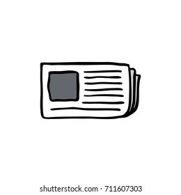 newspaper doodle icon
