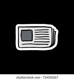 newspaper doodle icon