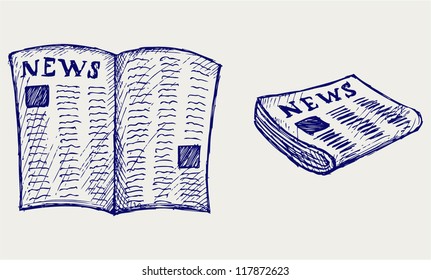 Newspaper. Doodle Style