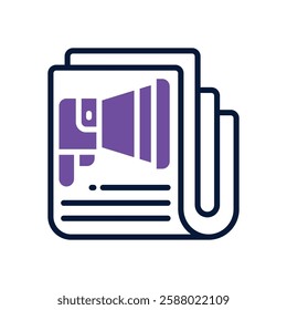 newspaper dual tone icon. vector icon for your website, mobile, presentation, and logo design.
