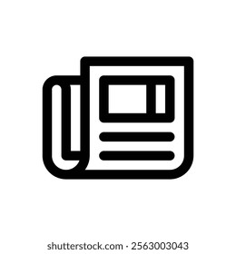 Newspaper. Editable stroke vector icon.