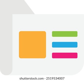 Newspaper File Document Icon Vector Flat Illustration