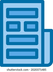 Diseño de iconos de vectores azules con relleno de NewsPaper
