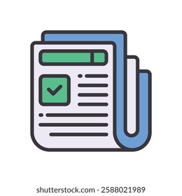 newspaper filled color icon. vector icon for your website, mobile, presentation, and logo design.