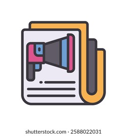 newspaper filled color icon. vector icon for your website, mobile, presentation, and logo design.