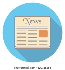 newspaper flat icon in circle