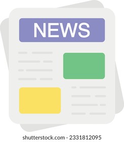 Diseño de iconos planos de periódicos