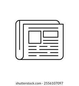 Newspaper flat line icon. Article, press vector illustration. Thin sign of latest news, magazine pictogram.