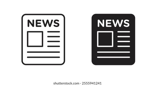 Newspaper flat simple vector symbols illustration.
