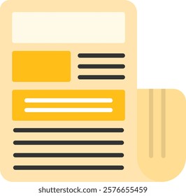 Newspaper Flat Style Icon Design