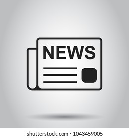 Newspaper flat vector icon. News symbol logo illustration. Business concept simple flat pictogram on isolated background.
