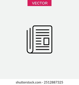 Ícone de vetor plano de jornal. Símbolo de notícias estilo moda ilustração plana para web e app..eps