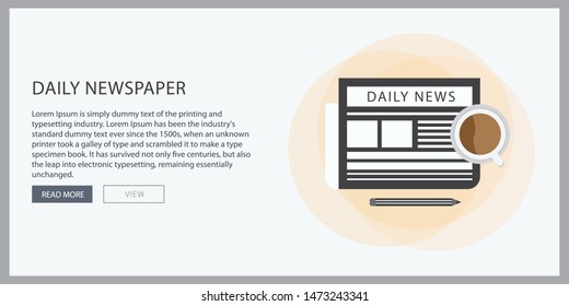 Newspaper folded vector icon, news paper front page top view abstract printed text articles and headlines, world news, daily paper rolled, journal, magazine flat design