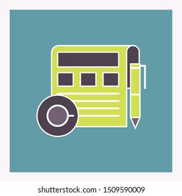 Newspaper folded vector icon, news paper front page top view abstract printed text articles and headlines, world news, daily paper rolled, journal, magazine flat design