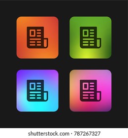 Newspaper four color gradient app icon design