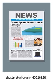 newspaper front page simple illustration